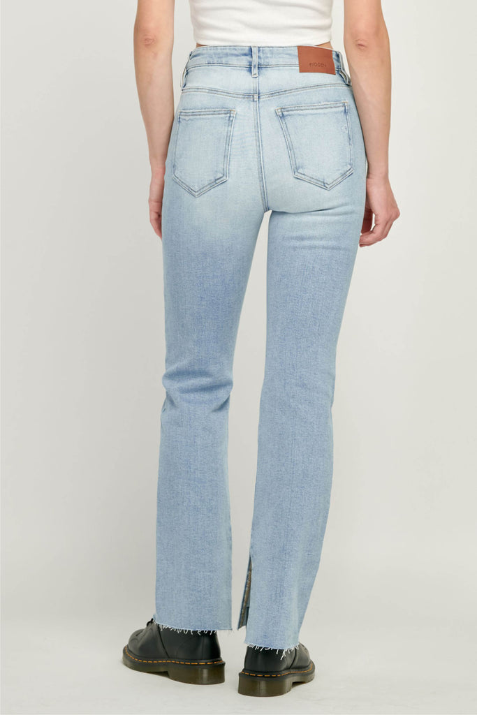 Ryan Light Wash Side Slit Bootcut Denim
