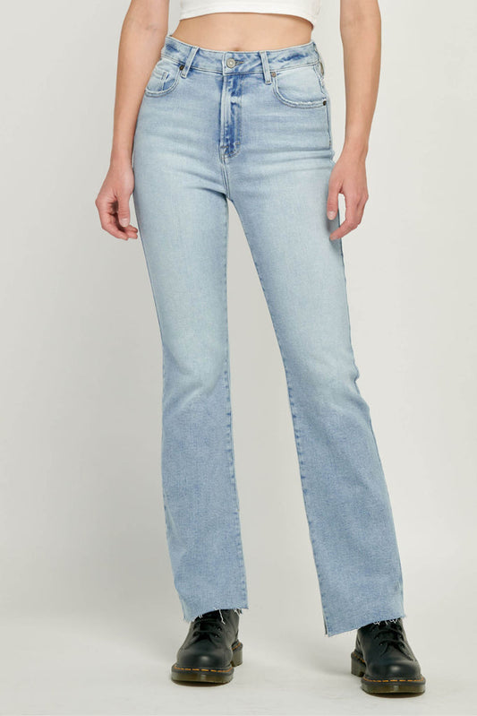 Ryan Light Wash Side Slit Bootcut Denim