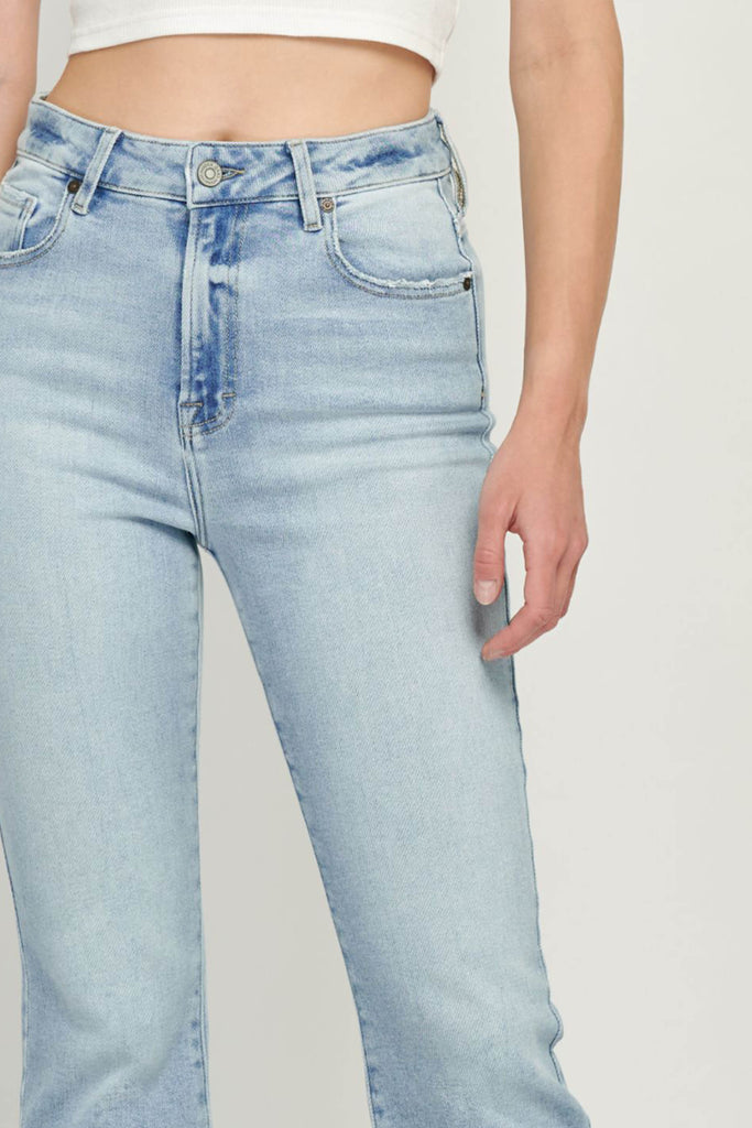 Ryan Light Wash Side Slit Bootcut Denim