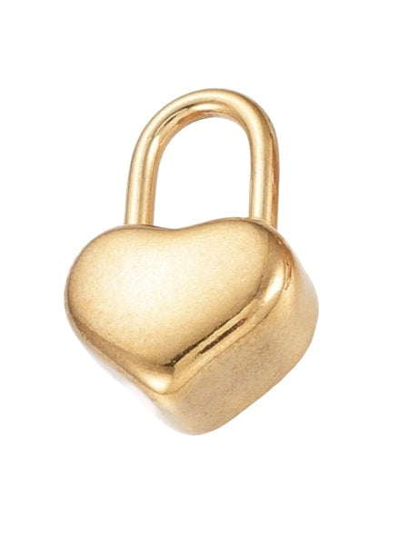 Heart Lock Gold Charm