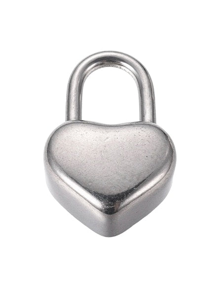 Heart Lock Silver Charm