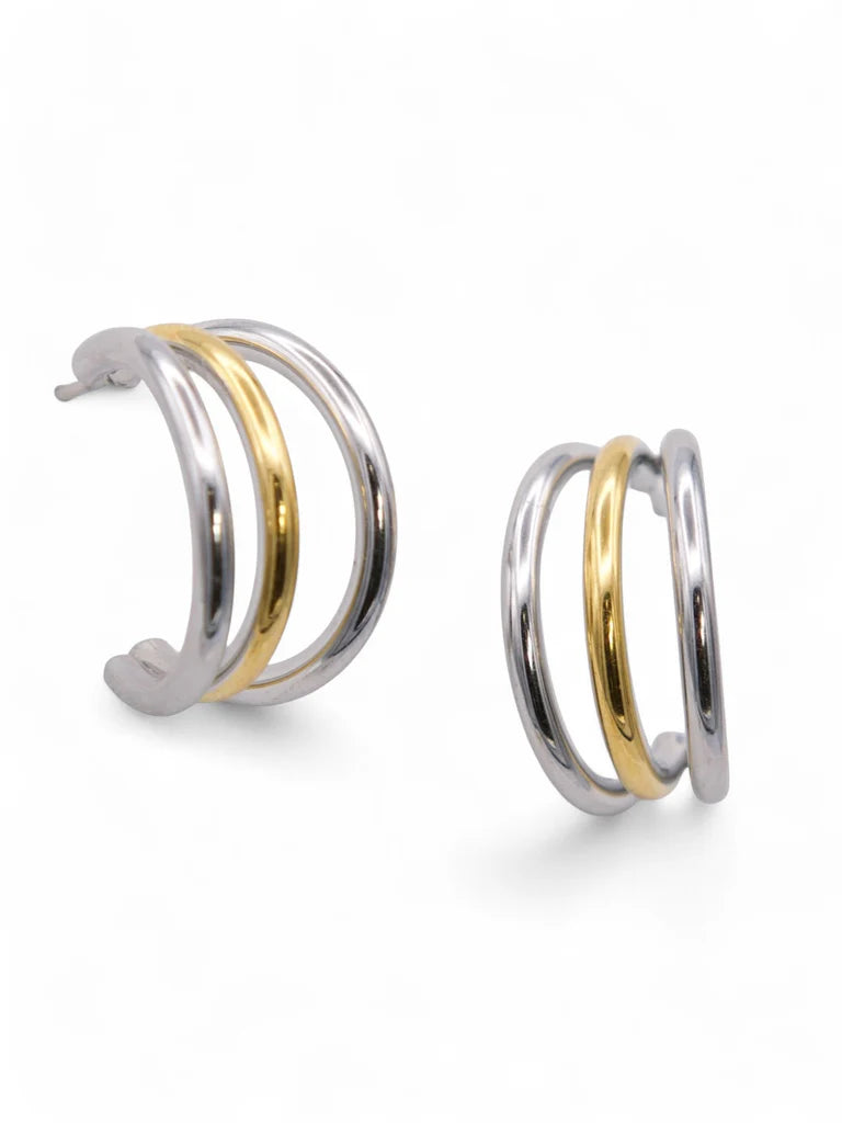 Retrograde Mixed Metal Earrings
