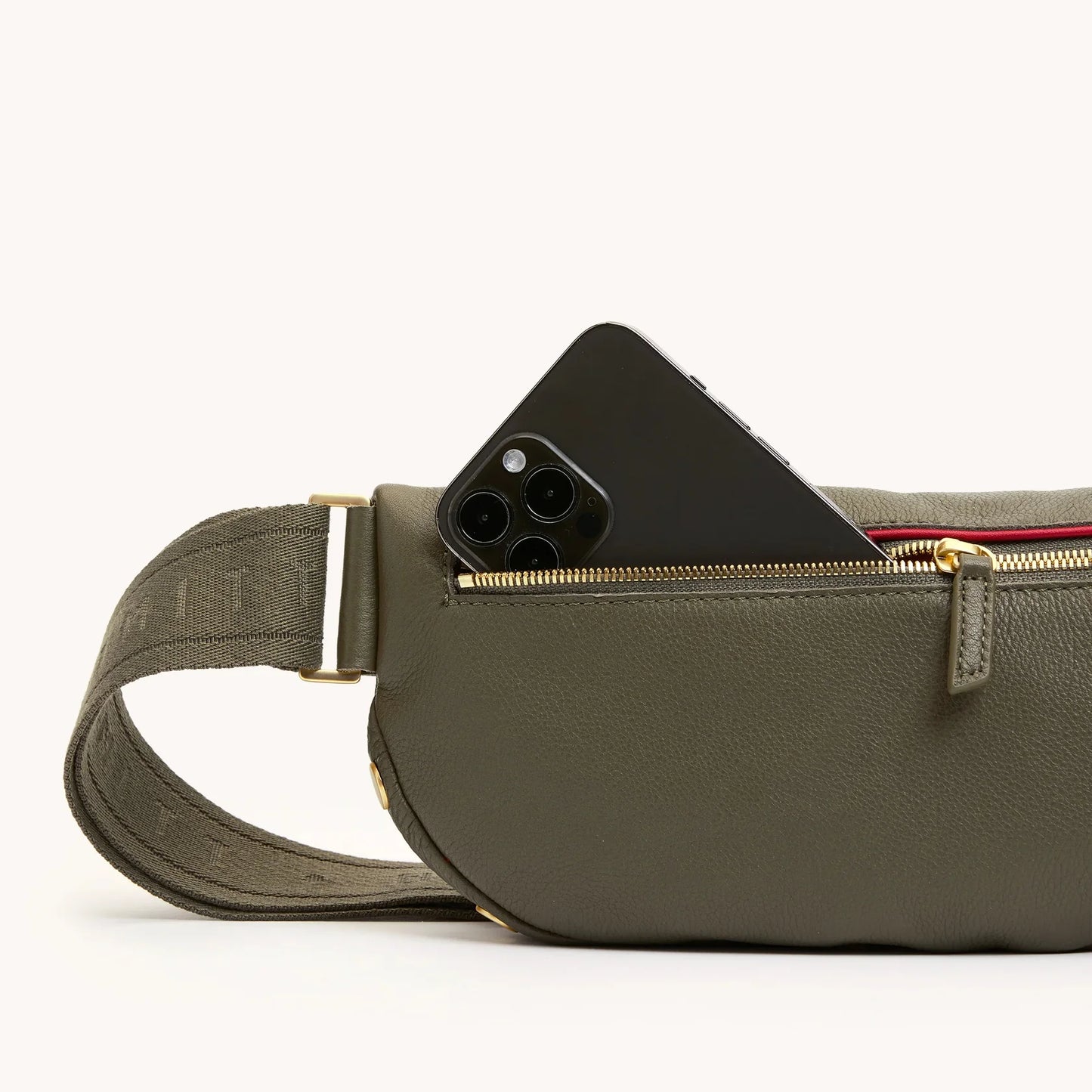 Charles Med Olive/Brushed Gold Crossbody