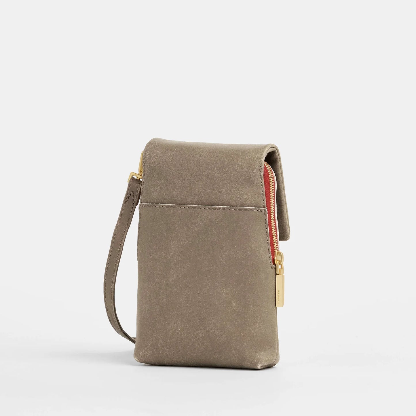 VIP Mobile Pewter/Brushed Gold Red Zip Handbag