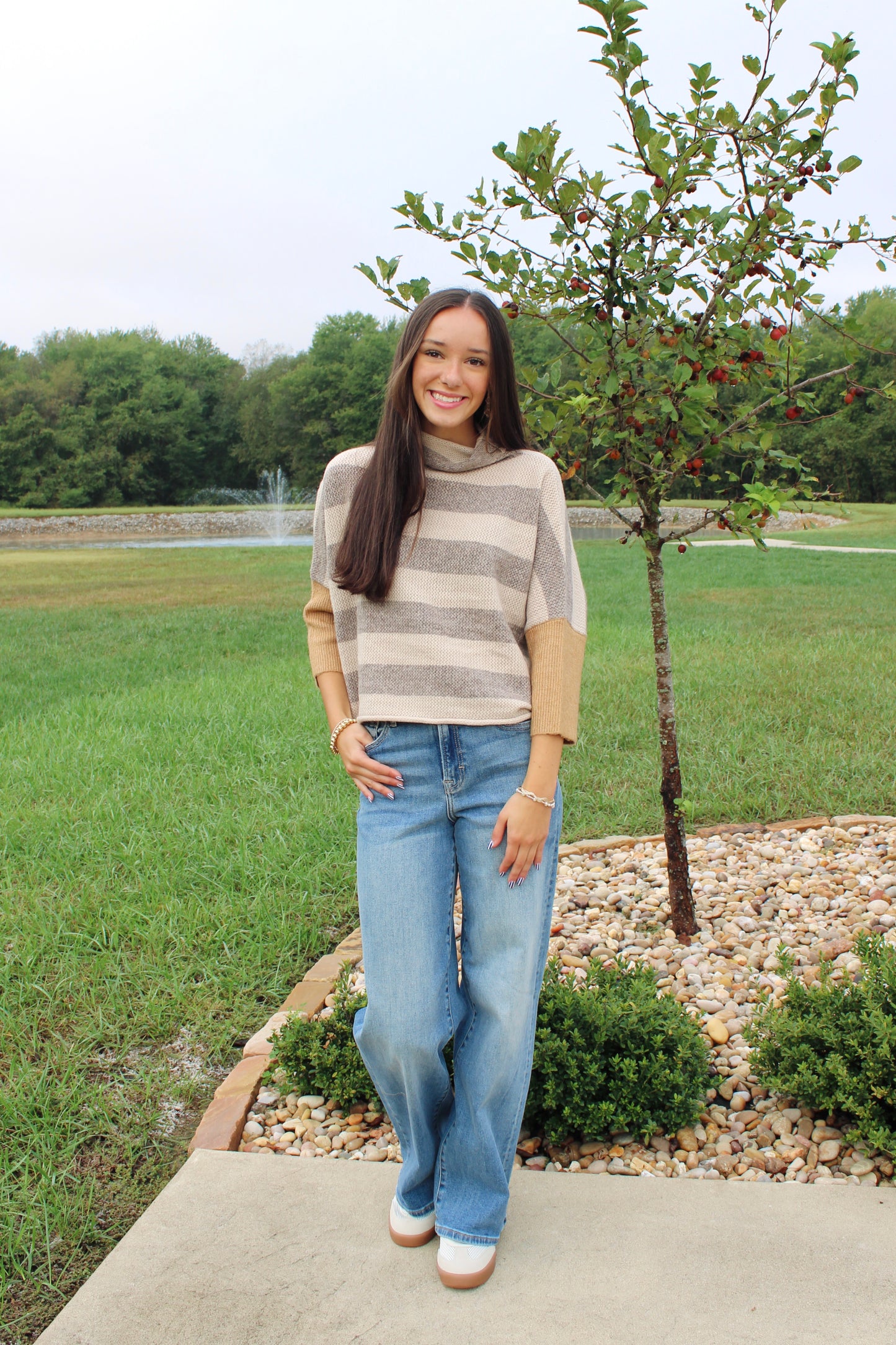 London Stripe Beige Multi Sweater