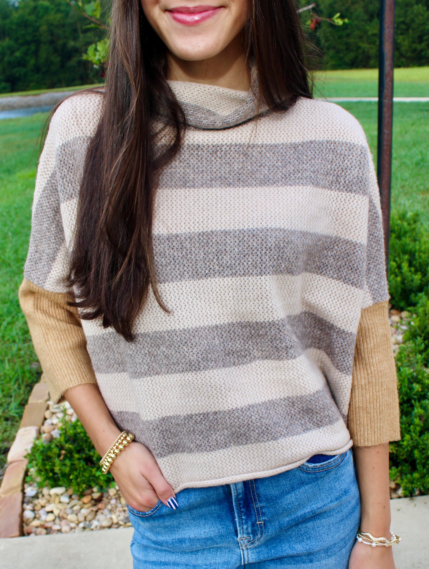 London Stripe Beige Multi Sweater