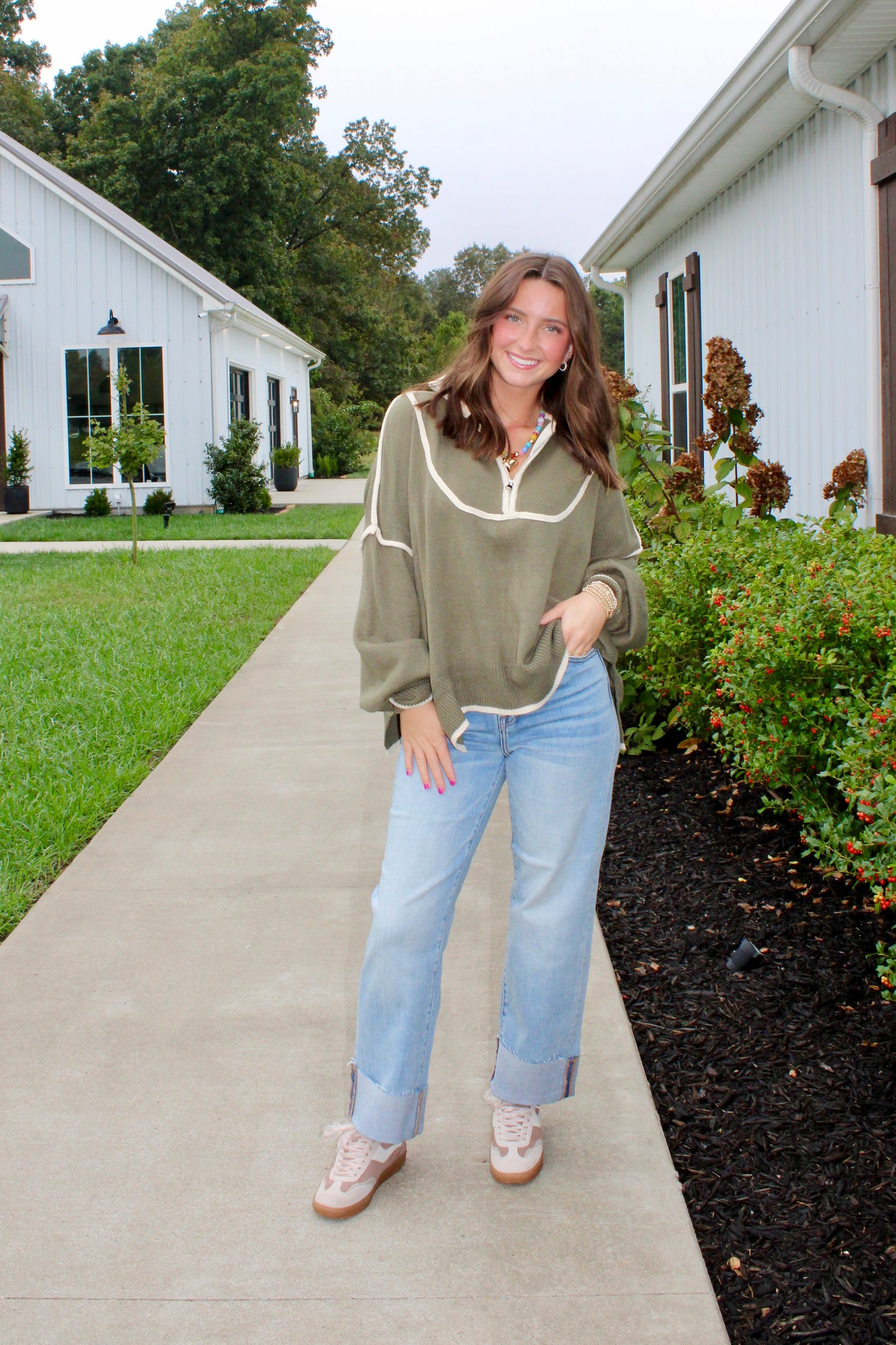 Hold You Down Half Zip Sweater