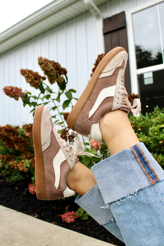 Notice Dark Taupe Suede Sneakers
