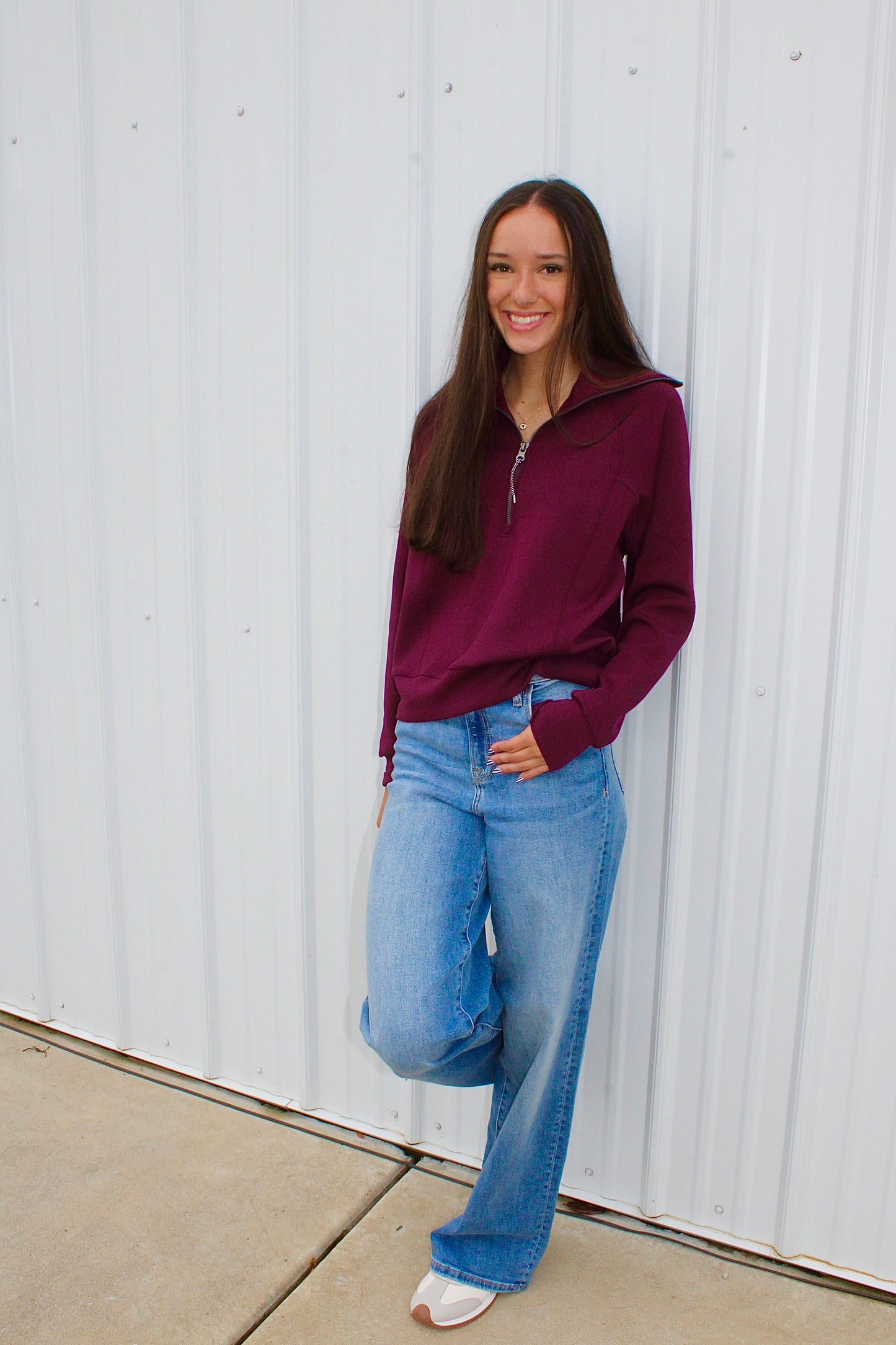 AirEssentials Plum Berry Half Zip Top