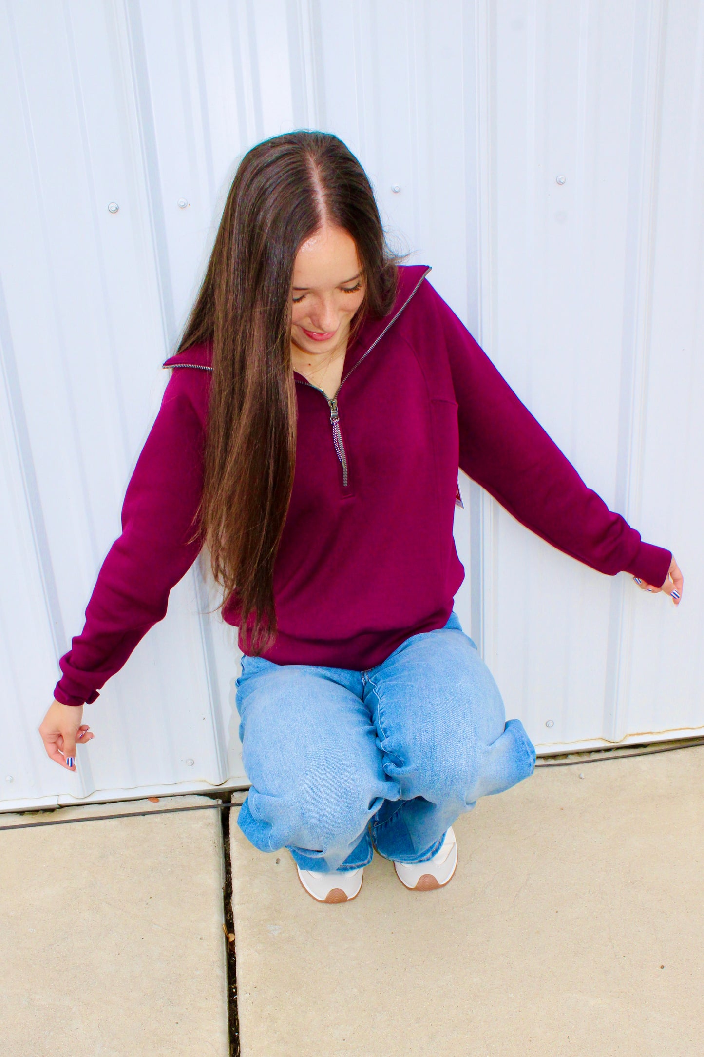 AirEssentials Plum Berry Half Zip Top