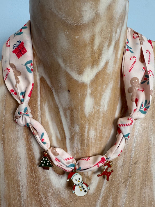 Frosty Holiday Scarf Necklace
