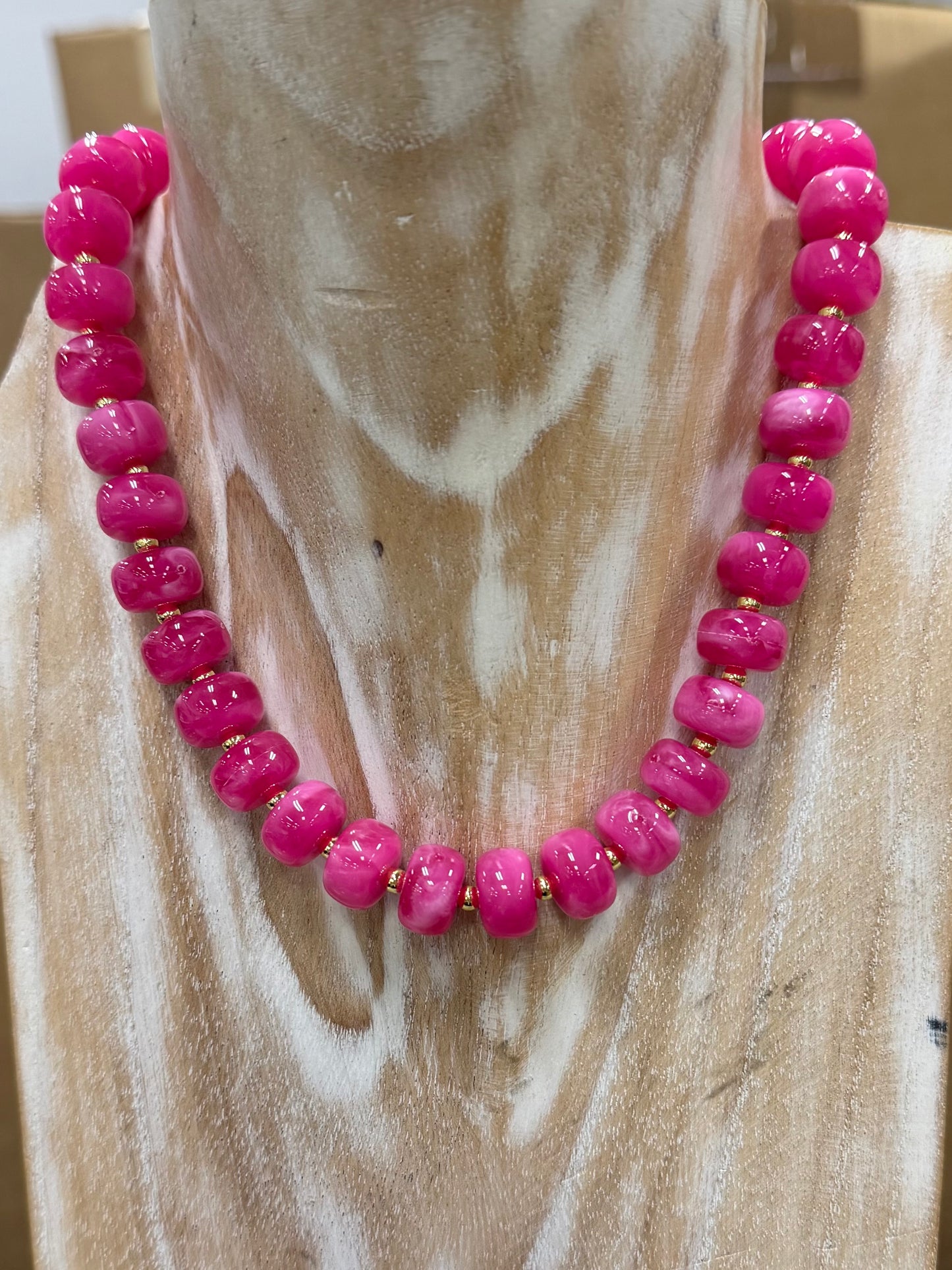 Retro Glam Pink Necklace