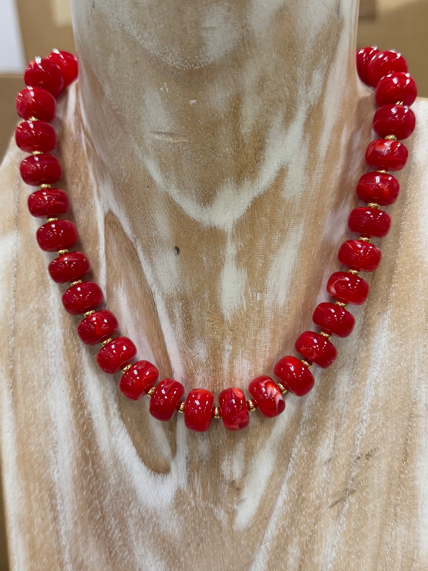 Retro Glam Red Necklace