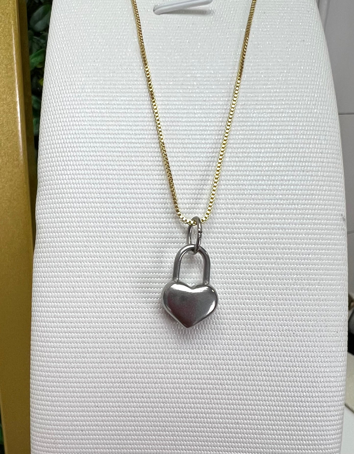 Heart Lock Silver Charm