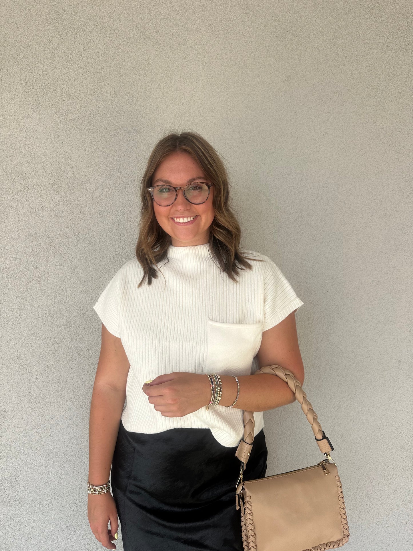 Judith Whipstitch Trim Parchment Handbag