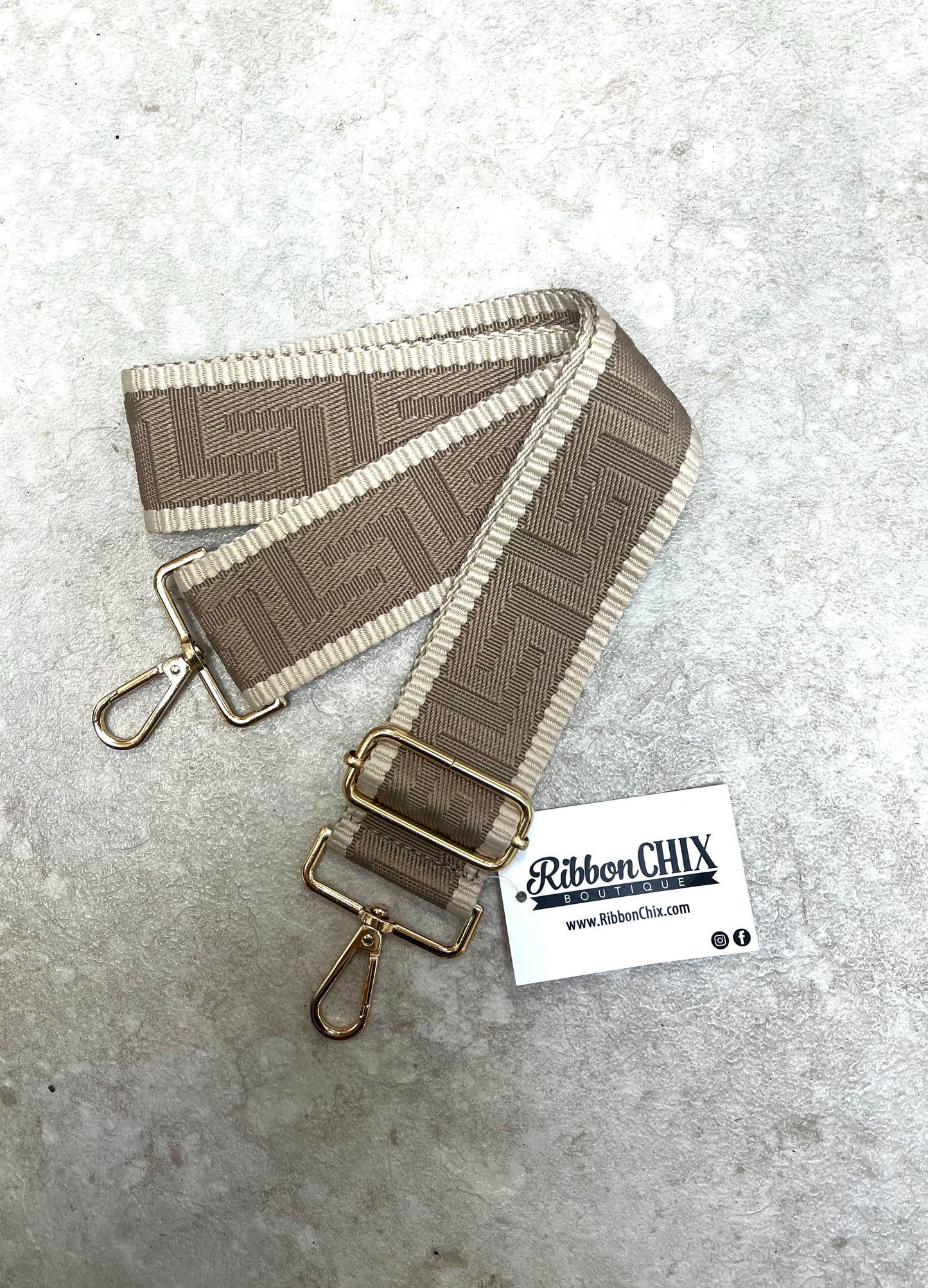 Greek Beige Guitar Purse Strap