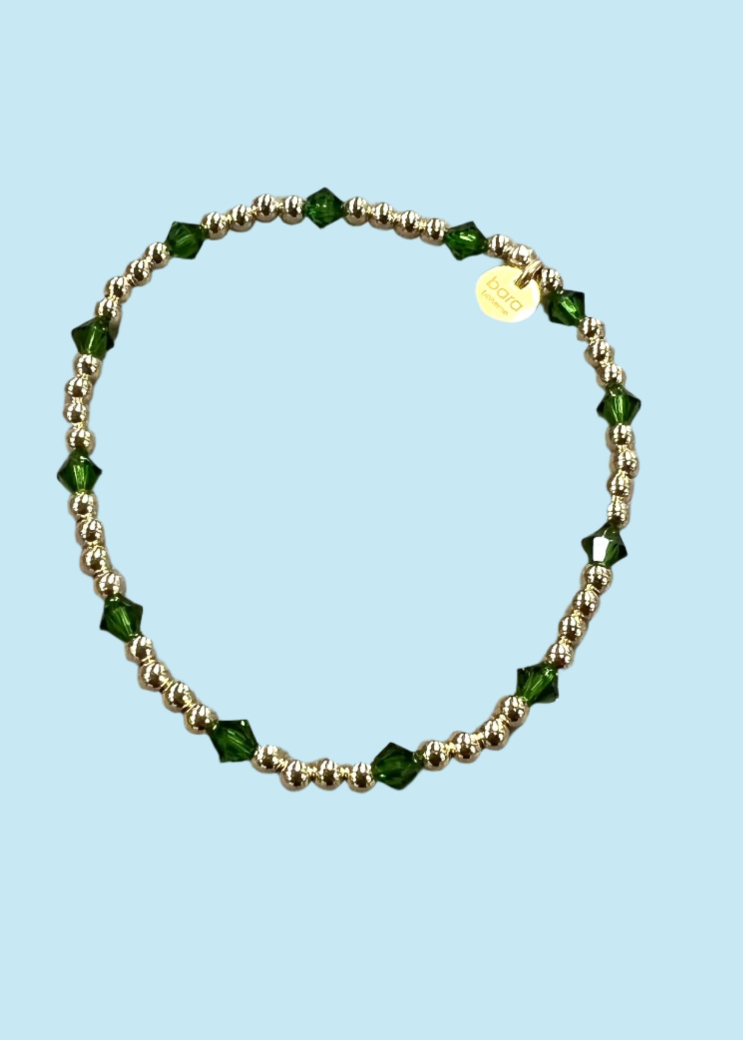 Crystal By Yard Green 14K Gold Filled Beaded Bracelet