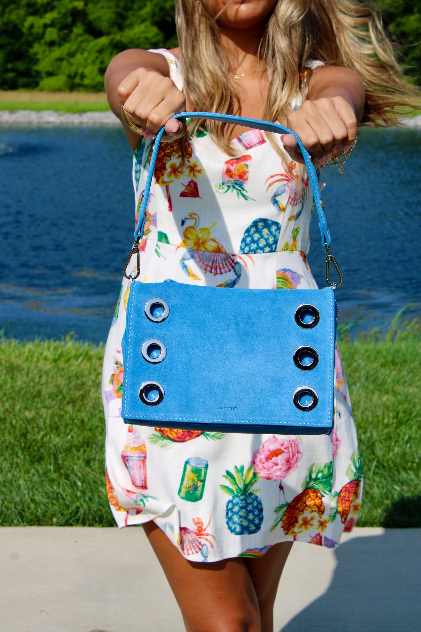 Montana Hydrangea Suede Handbag