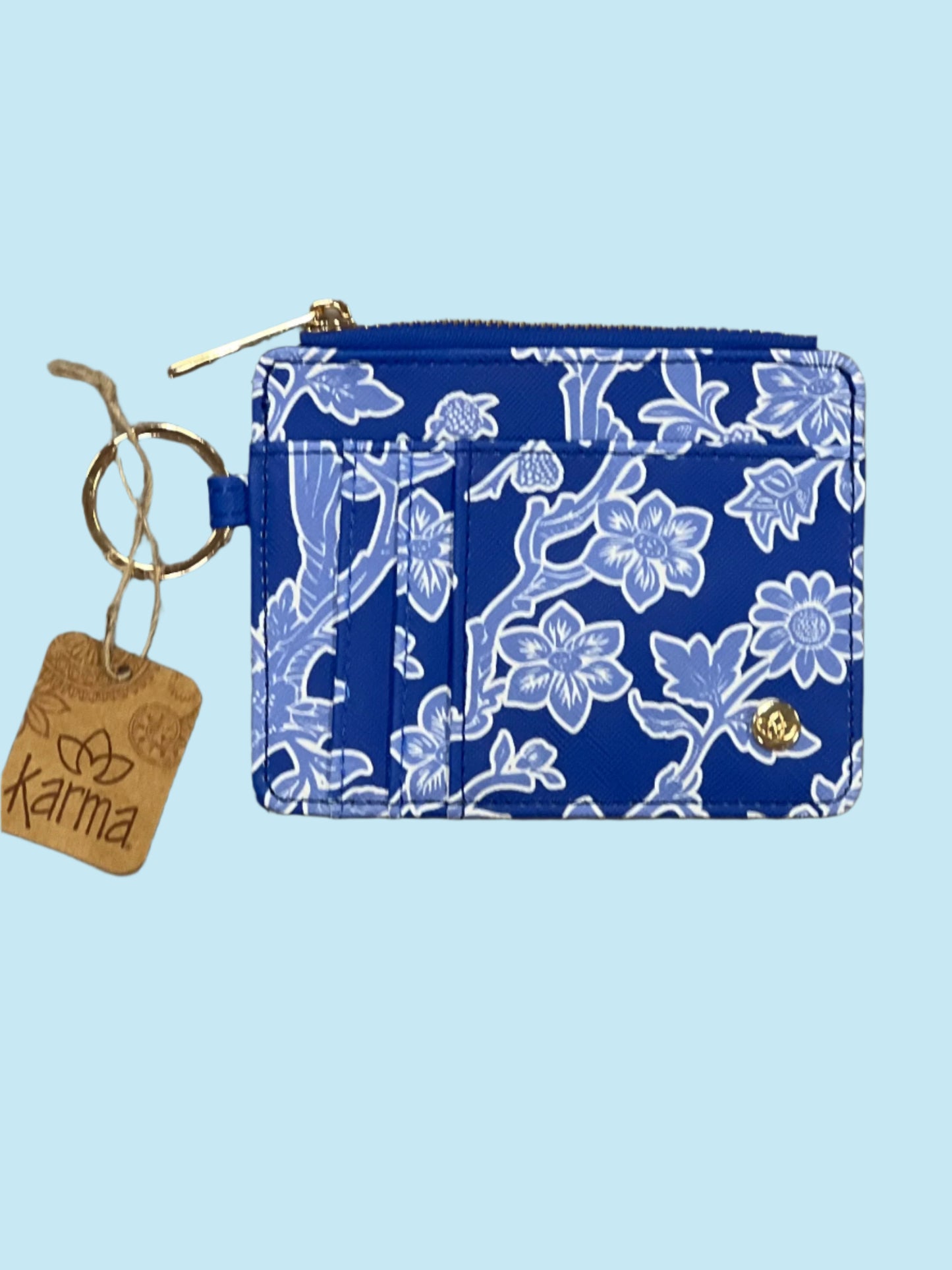 Blue Floral Card Wallet