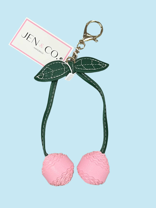 Cherry Pink Leather Keychain