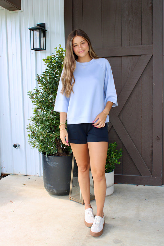 Classic Simplicity Ice Blue Top