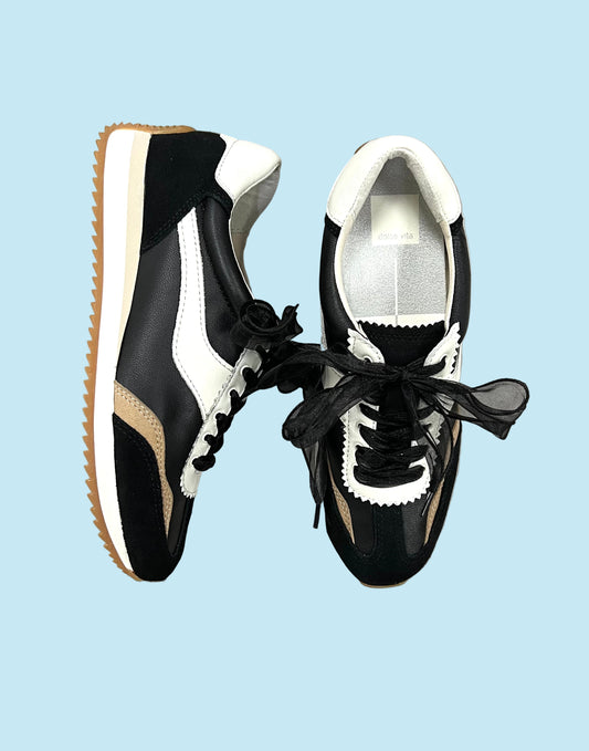 Emely Black Multi Leather Sneakers