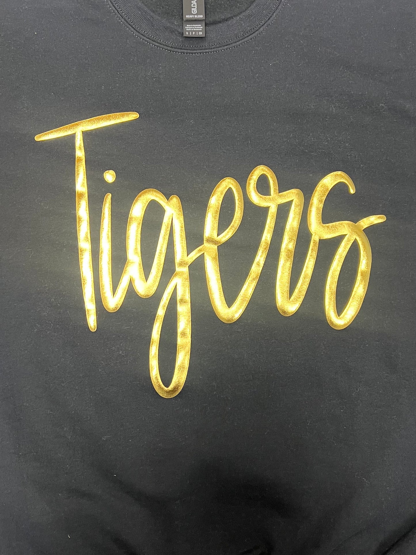Tigers Metallic Letter Black Sweatshirt
