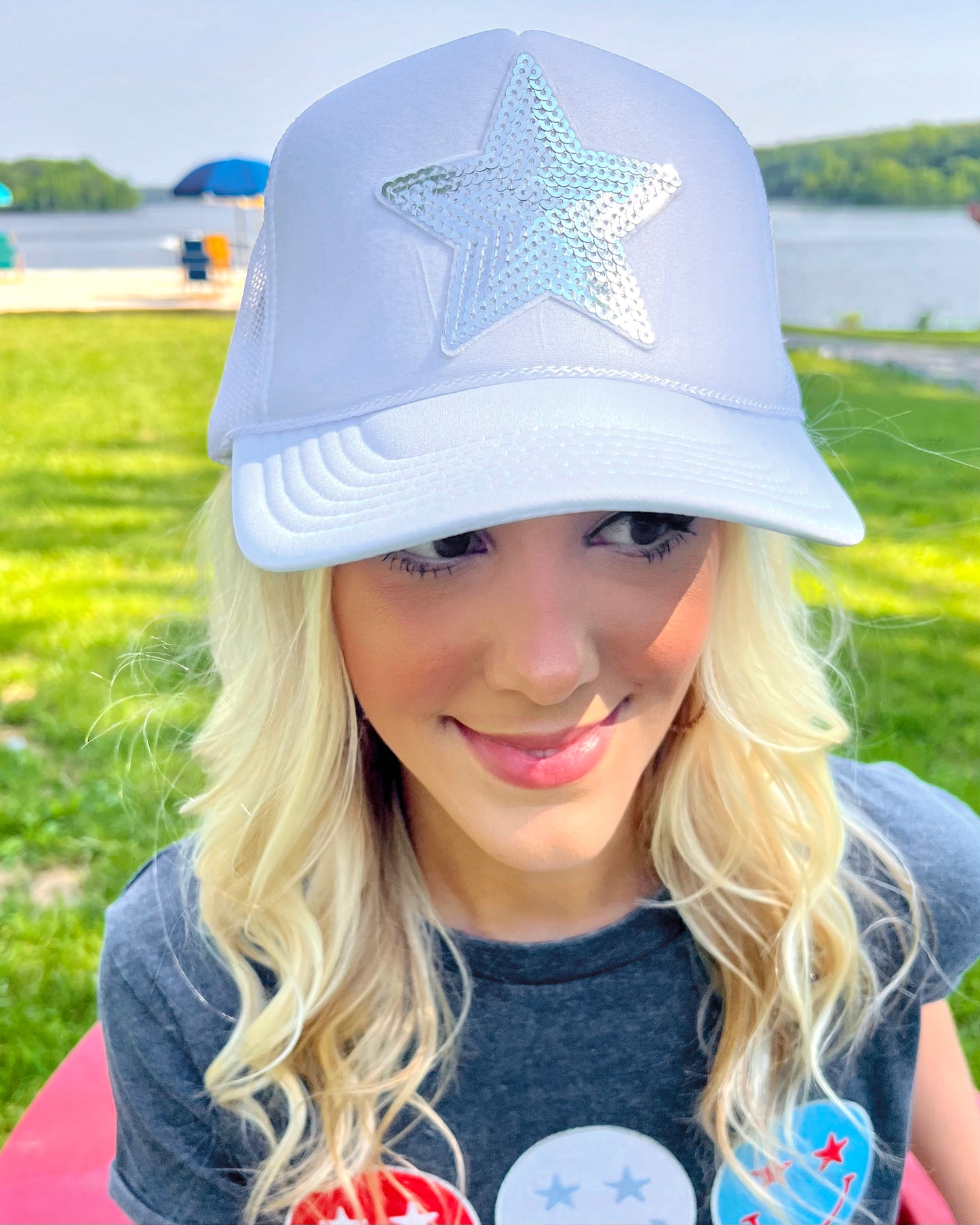 Silver Star White Cap