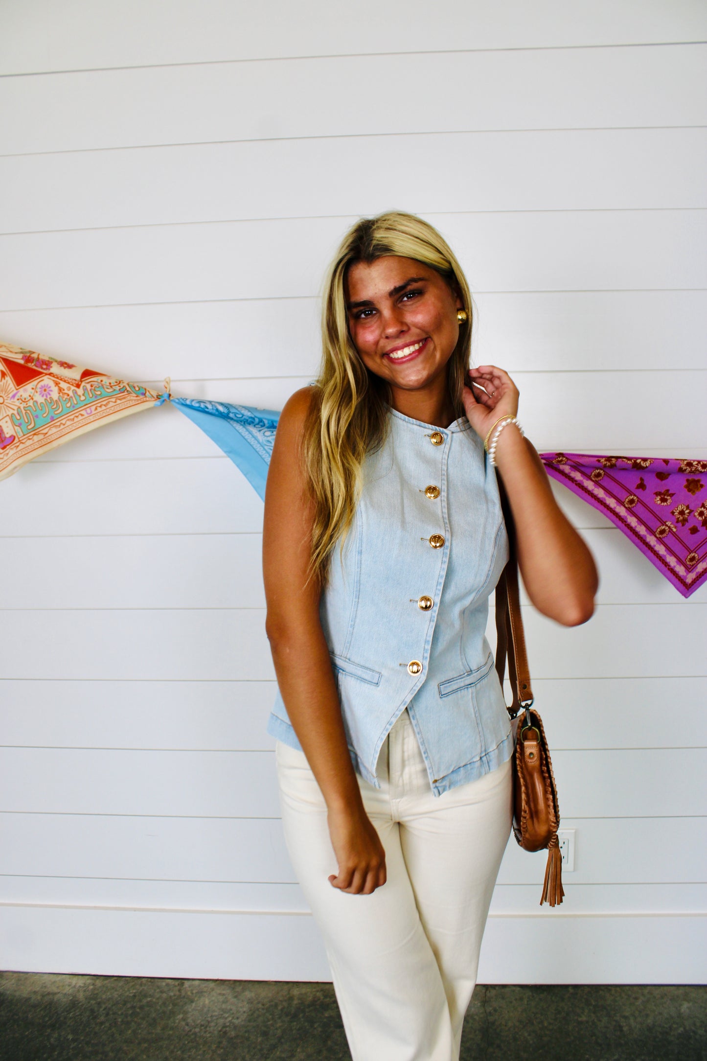 Said it All Light Denim Vest Top