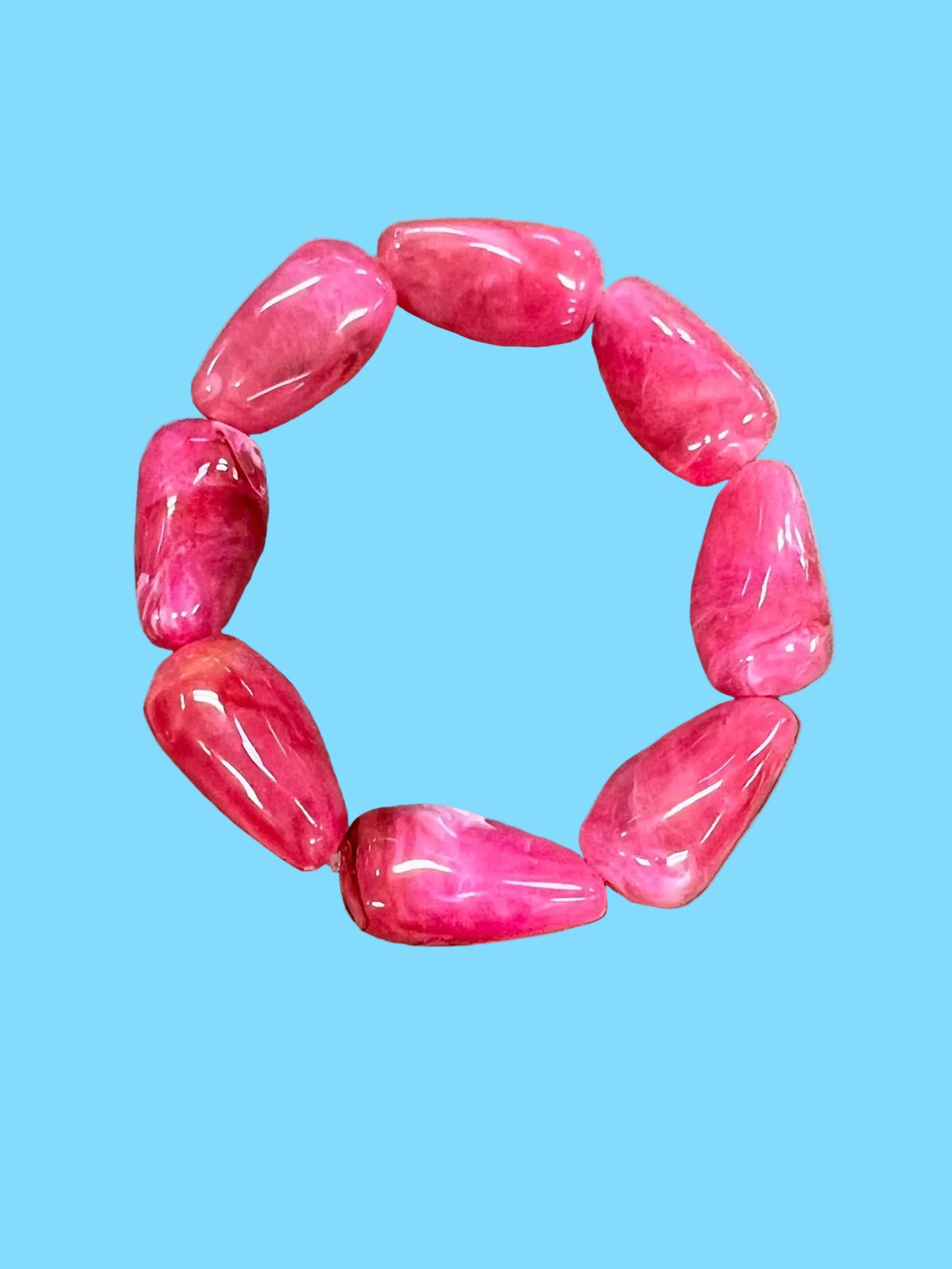 Kiss & Bead Hot Pink Bracelet