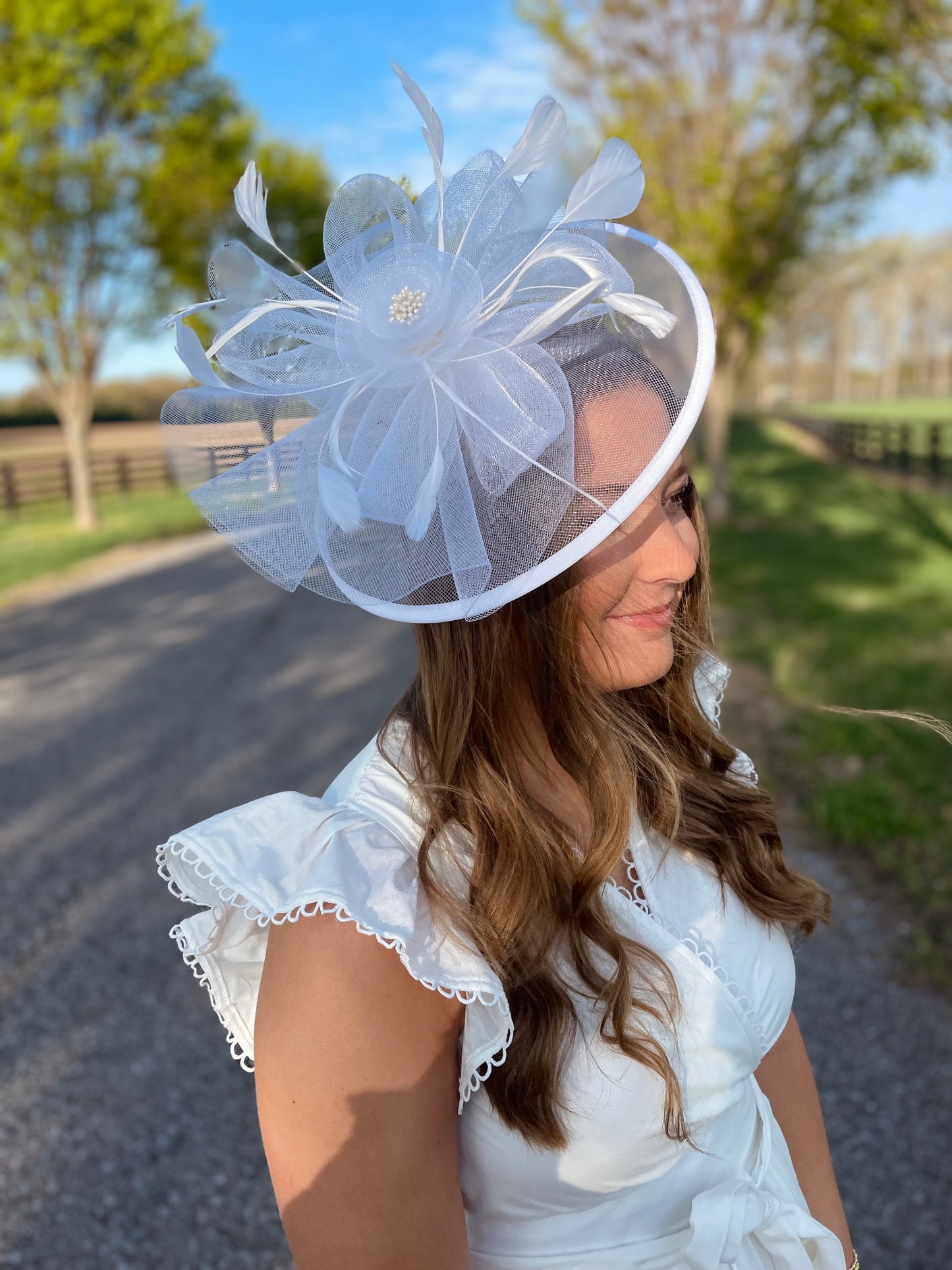 Runway Rose White Fascinator