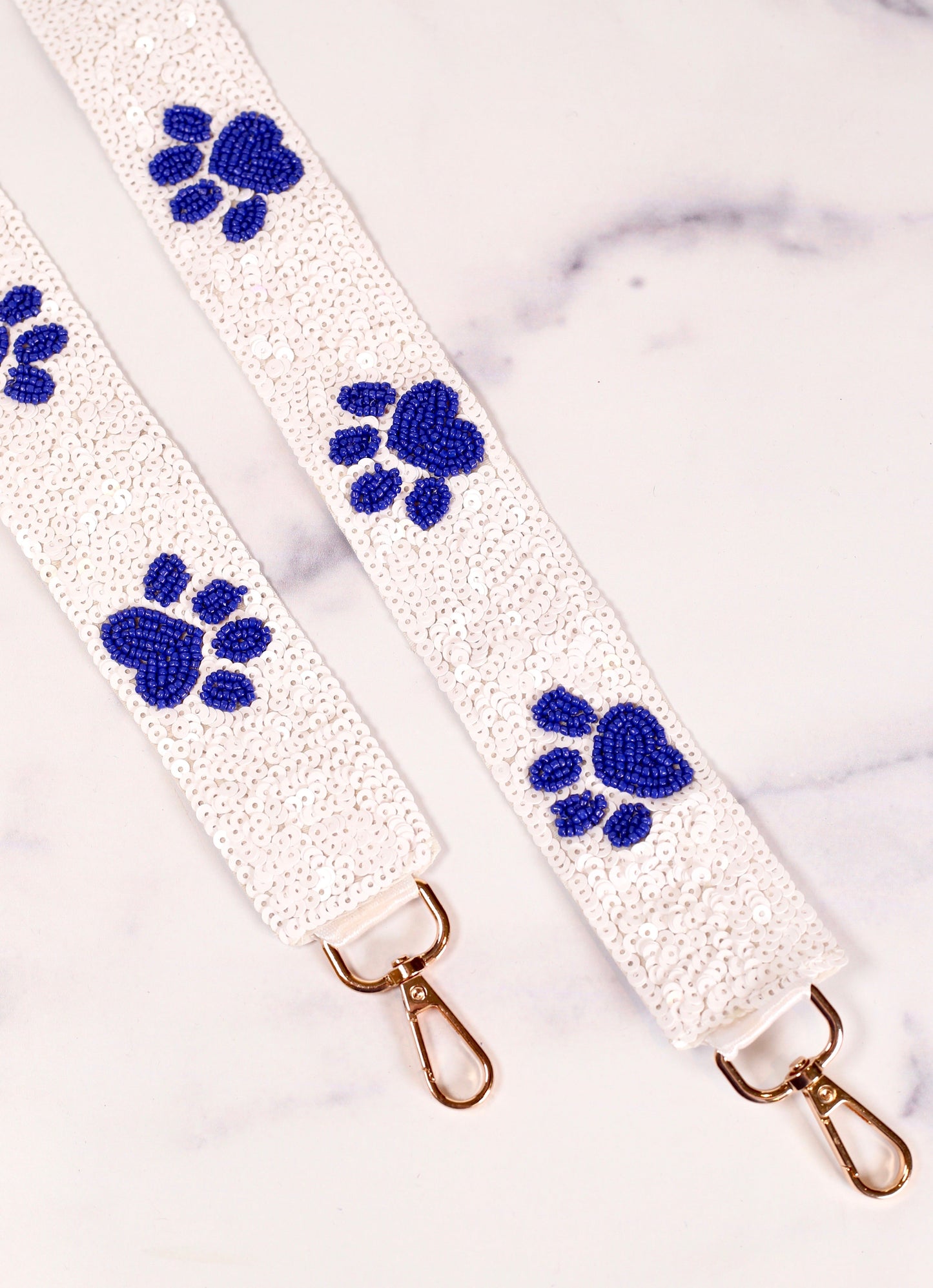 Got Spirit White Beaded Guitar Strap