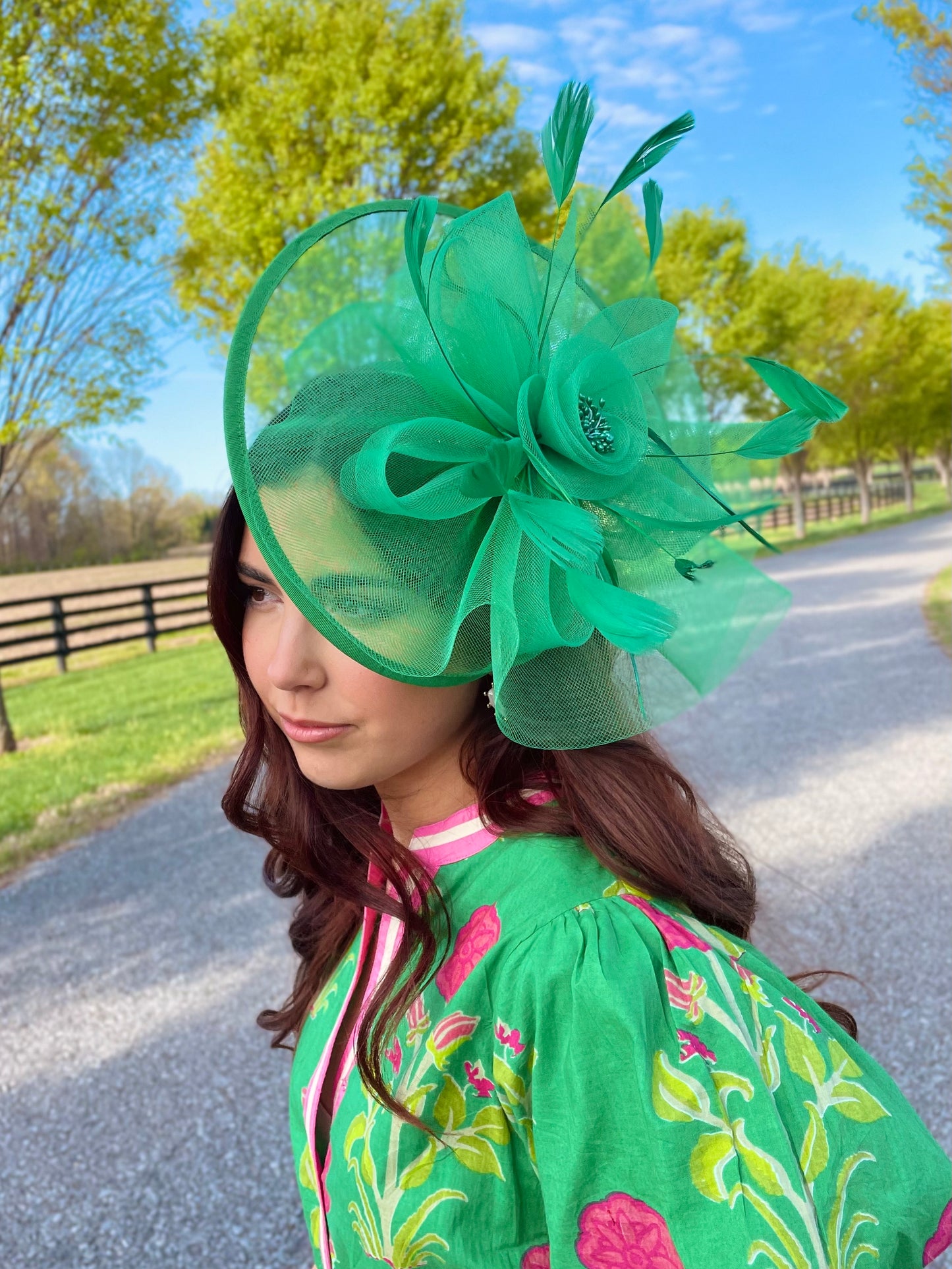 Runway Rose Green Fascinator