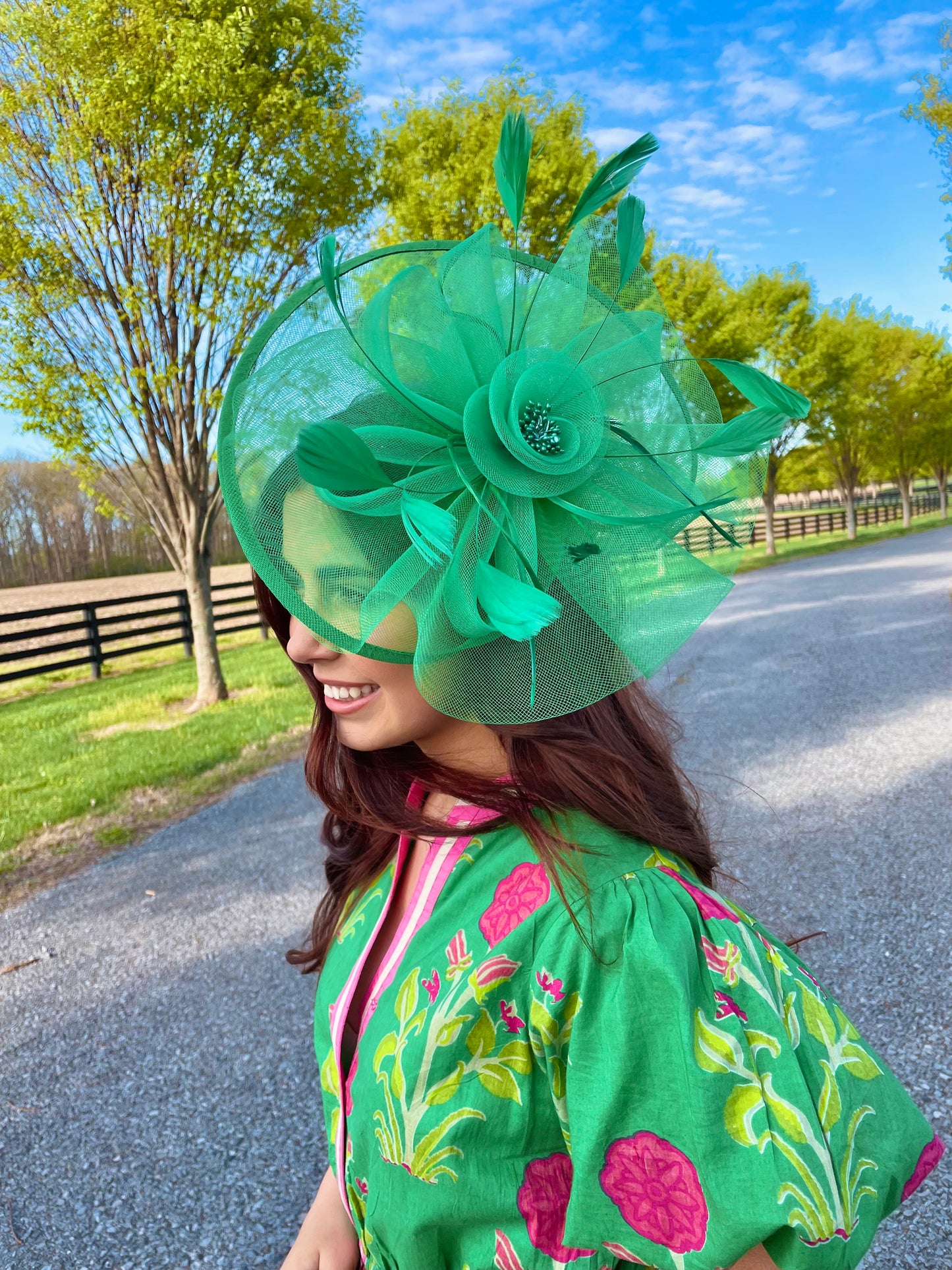 Runway Rose Green Fascinator