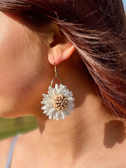 Chasing Flowers White Earrings