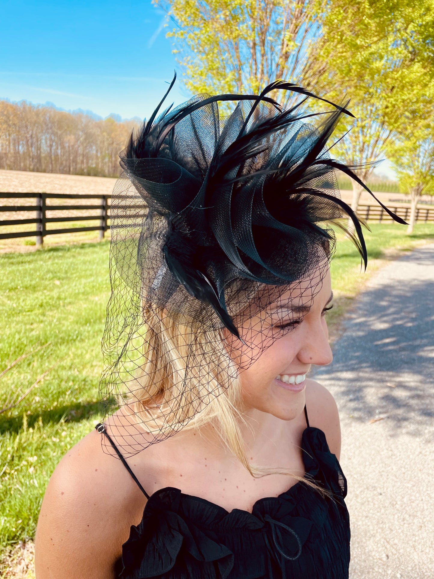 Jockey Skills Black Fascinator