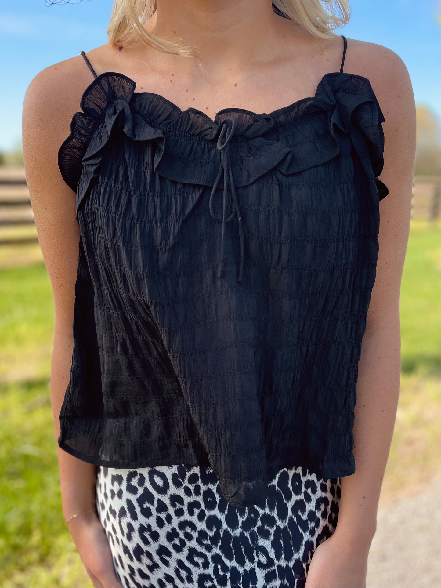 Half Past Sunset Black Top