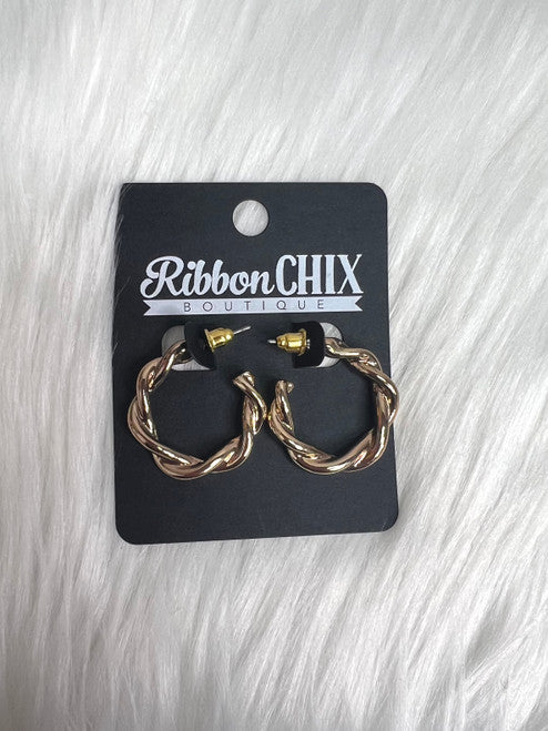 You Are So Twisted Gold Hoops