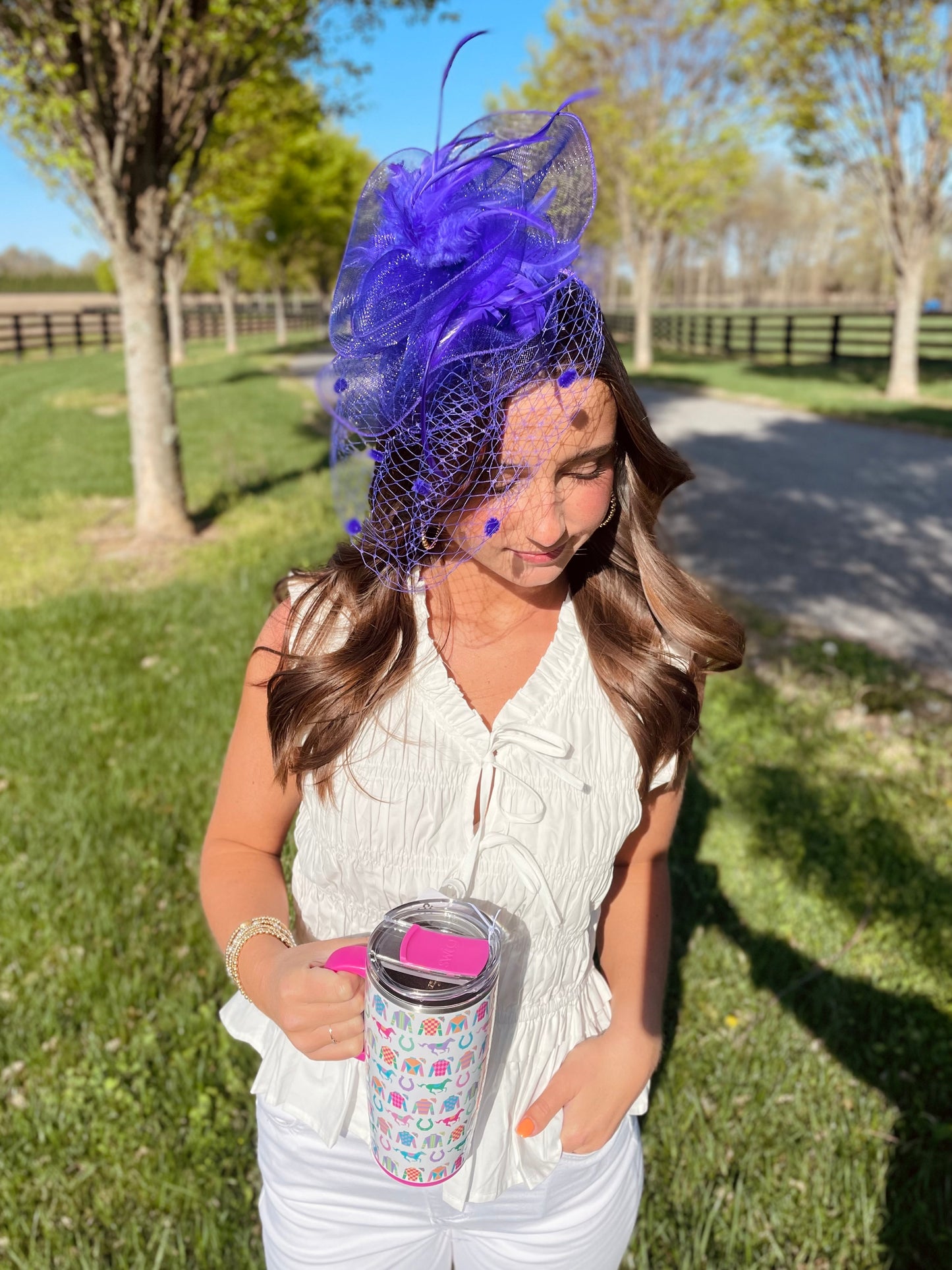 Southern Charm Purple Fascinator