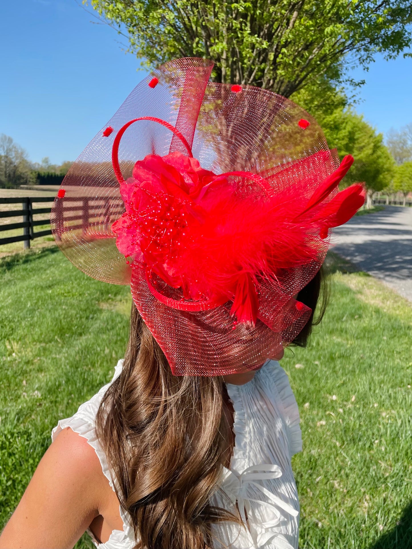 Derby Dazzle Red Fascinator