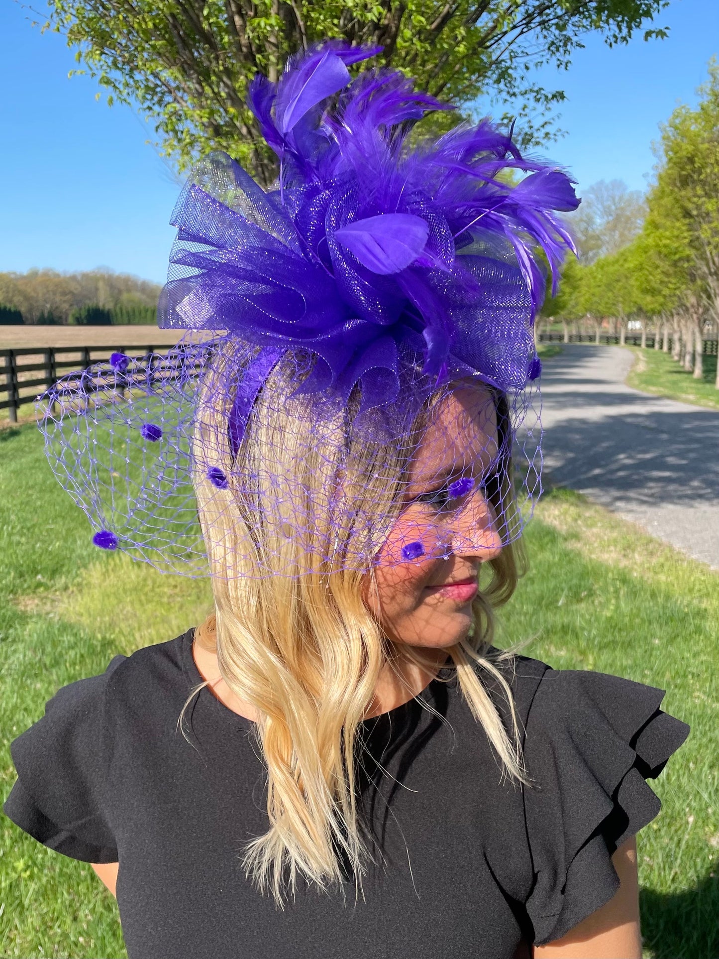 Derby Darling Purple Fascinator