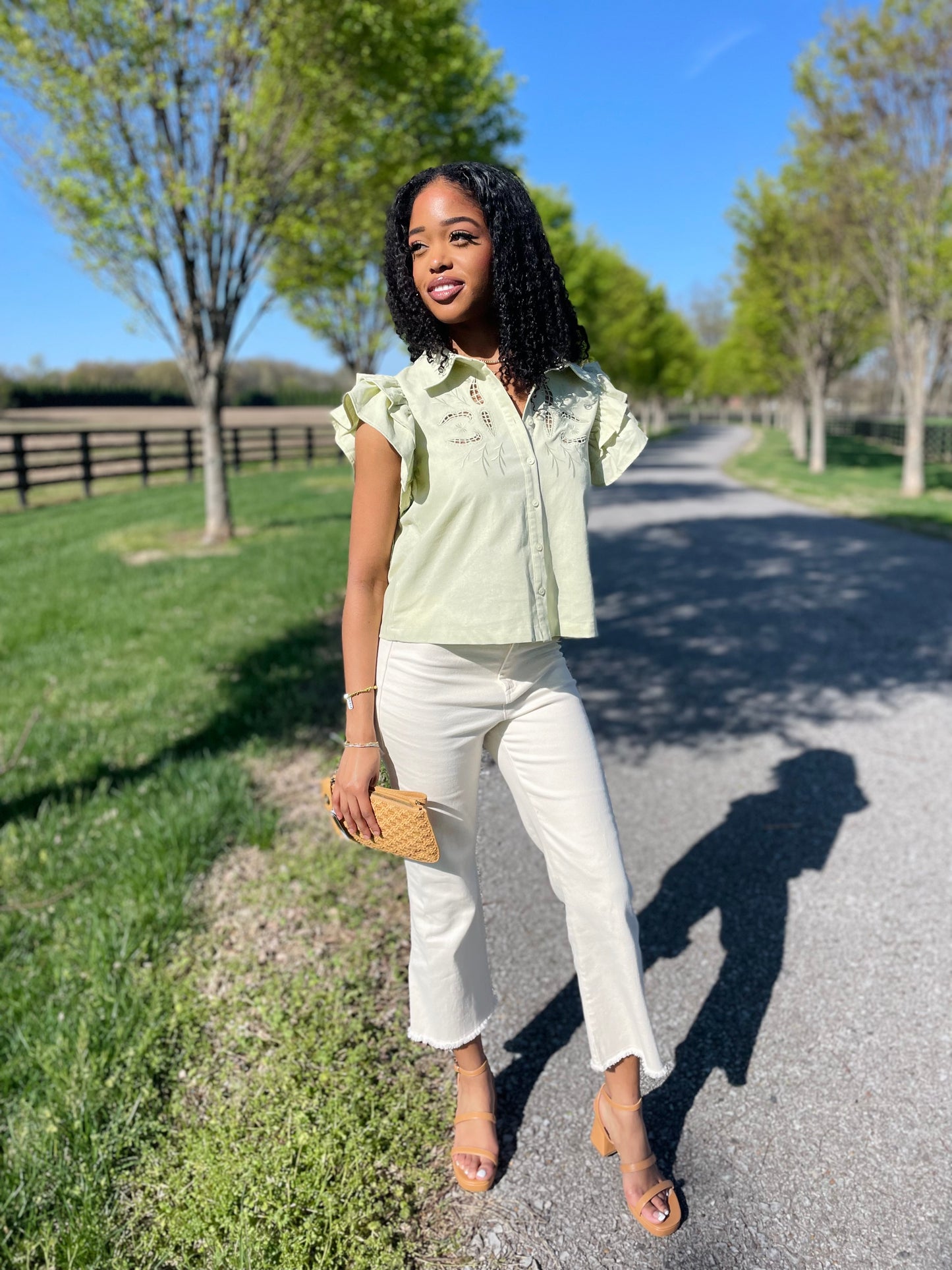 Sweetheart Stitch Green Top