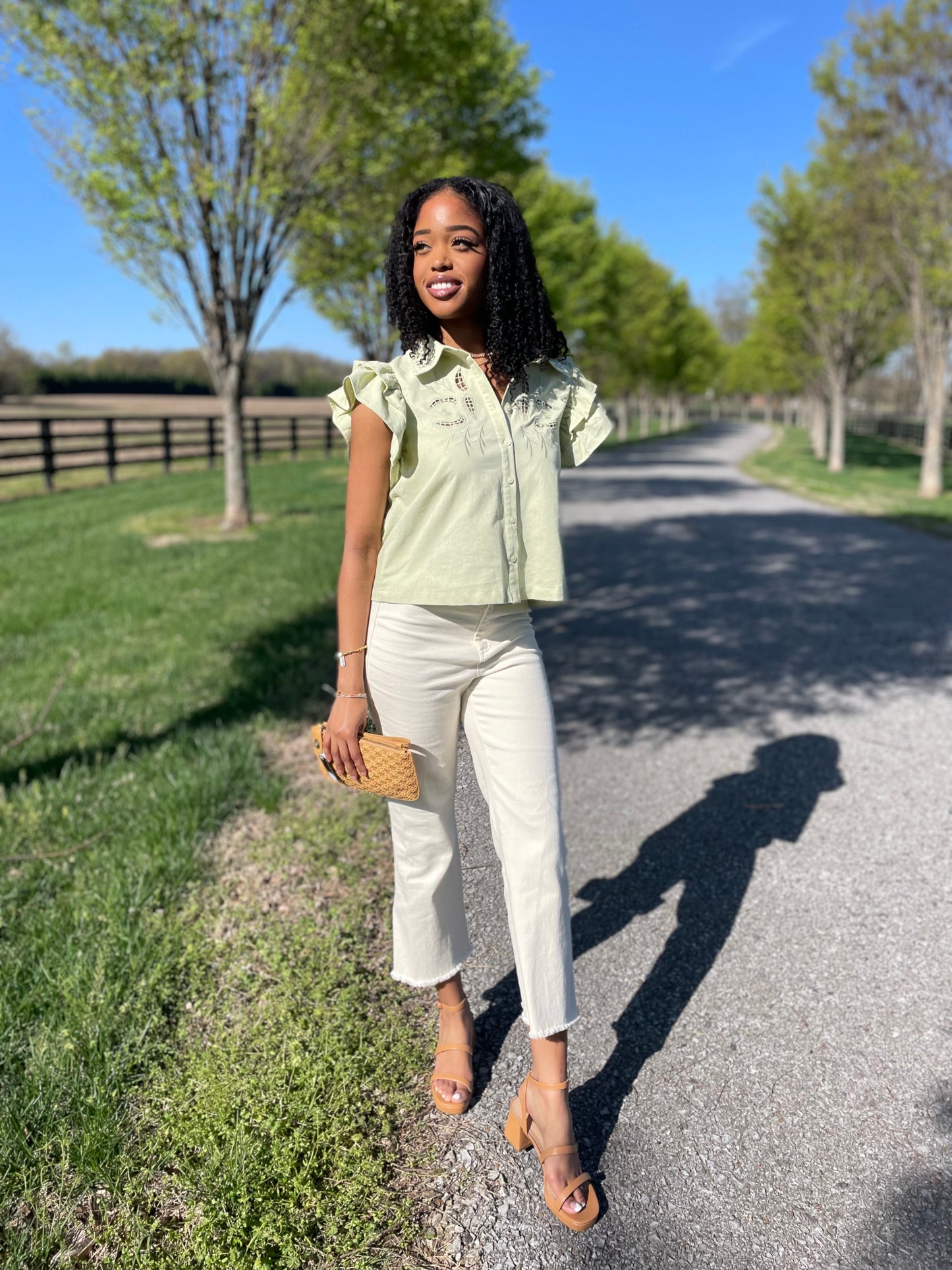 Sweetheart Stitch Green Top