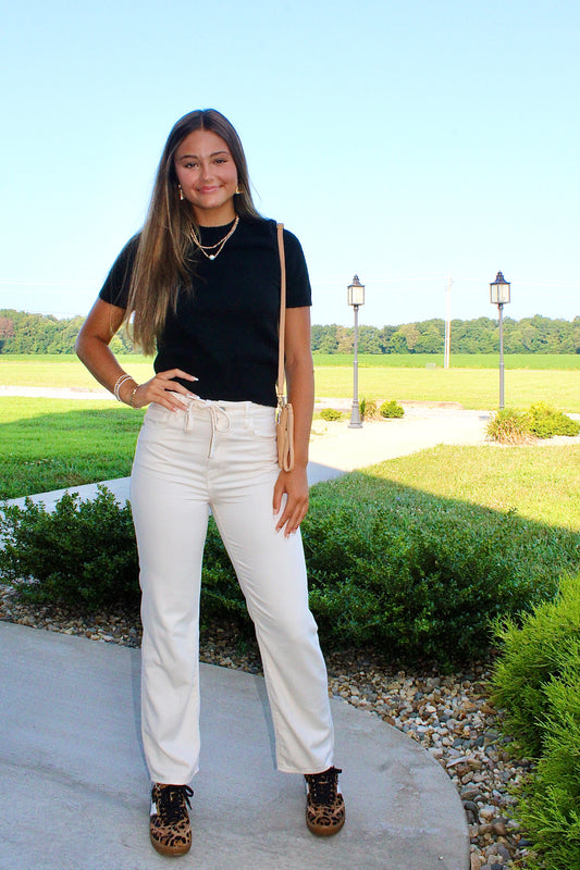 Become Best Friends Black Sweater Top