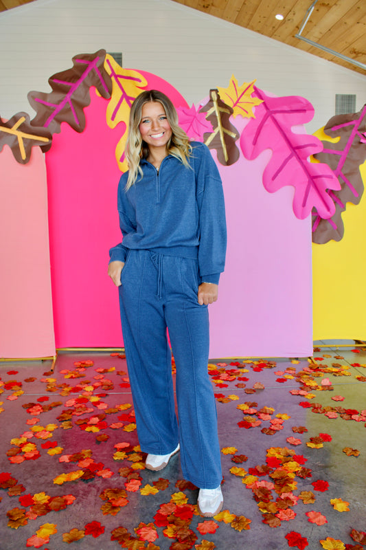 There For It Dusty Navy Pants