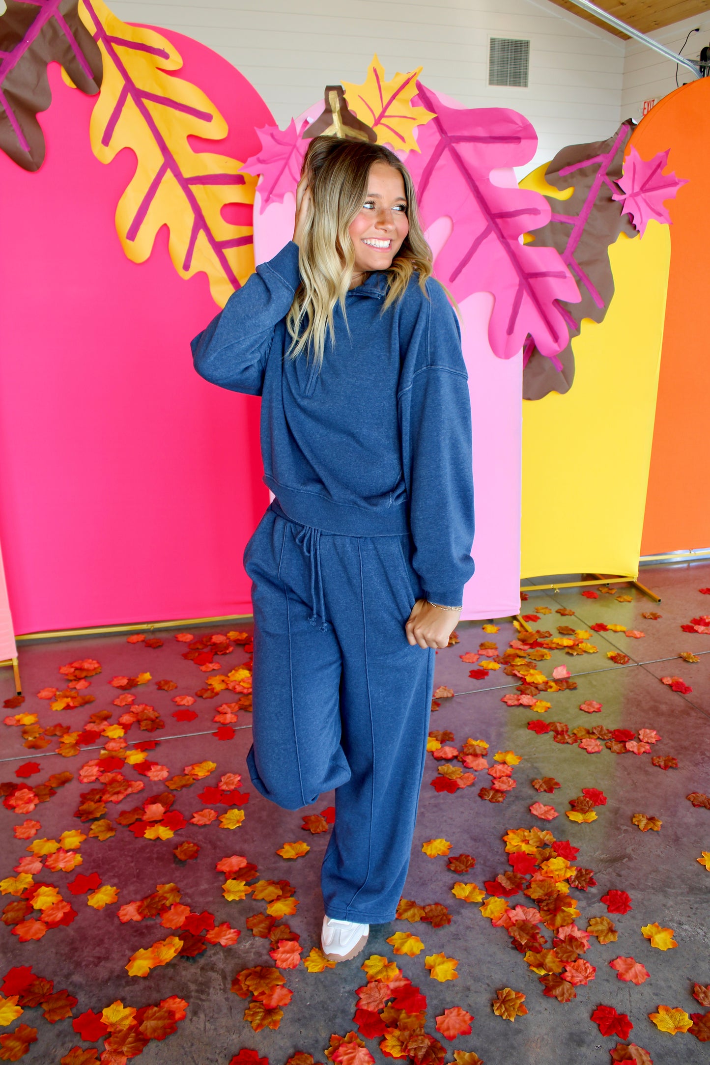 There For It Dusty Navy Pants