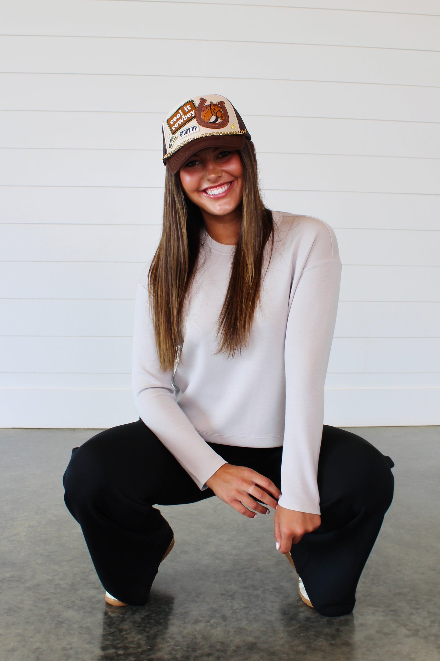 AirEssentials Long Sleeves Side Slit French Grey Top