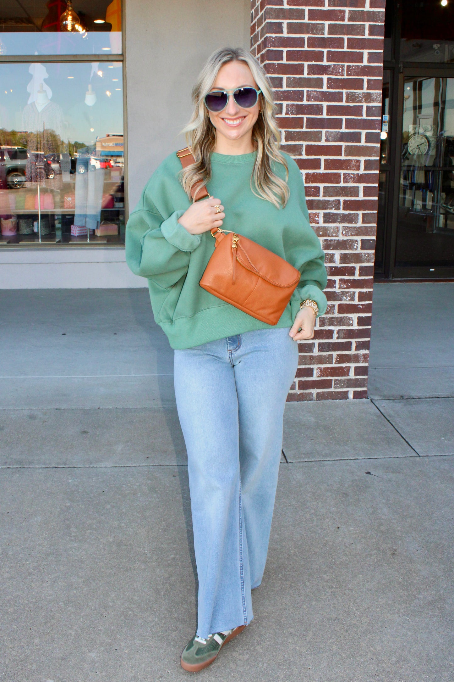 My Day Off Green Sweatshirt