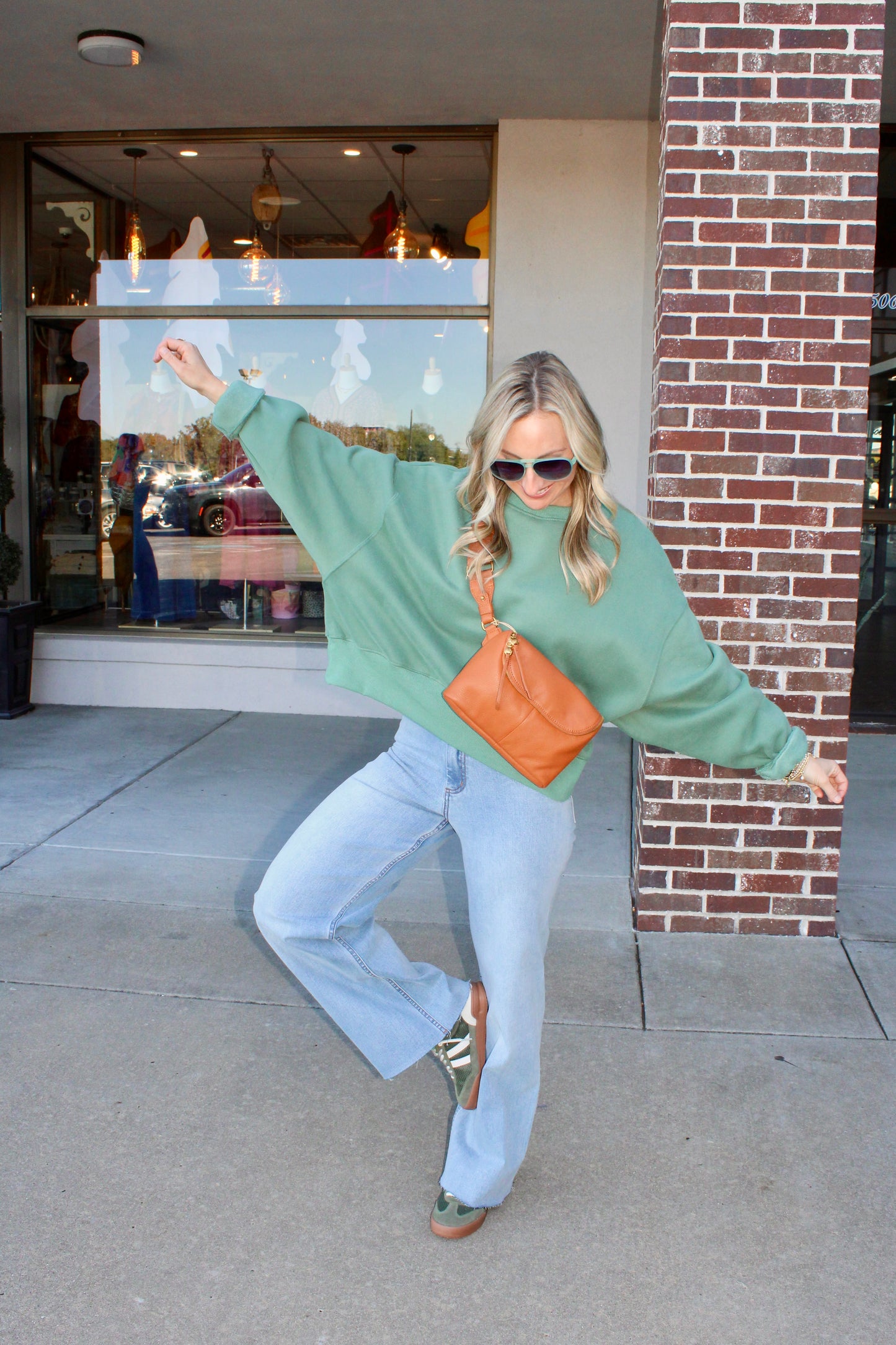 My Day Off Green Sweatshirt