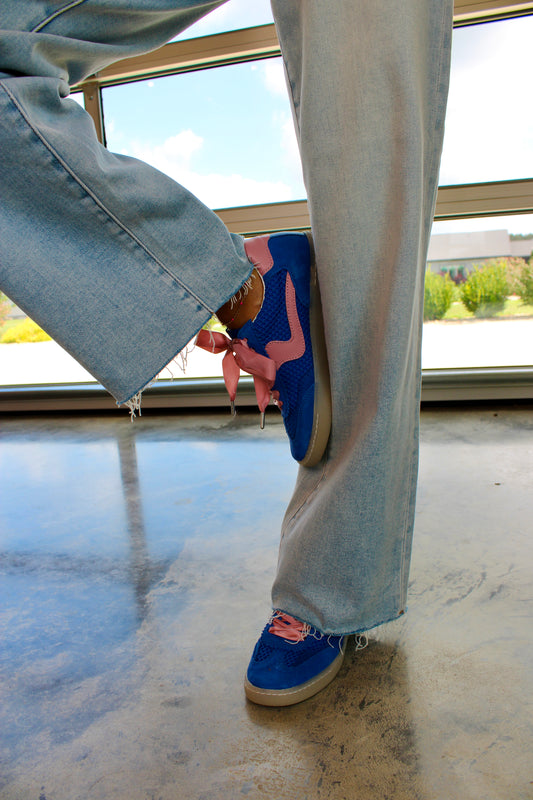 Notice Mesh Sneakers Royal Blue Woven Mesh